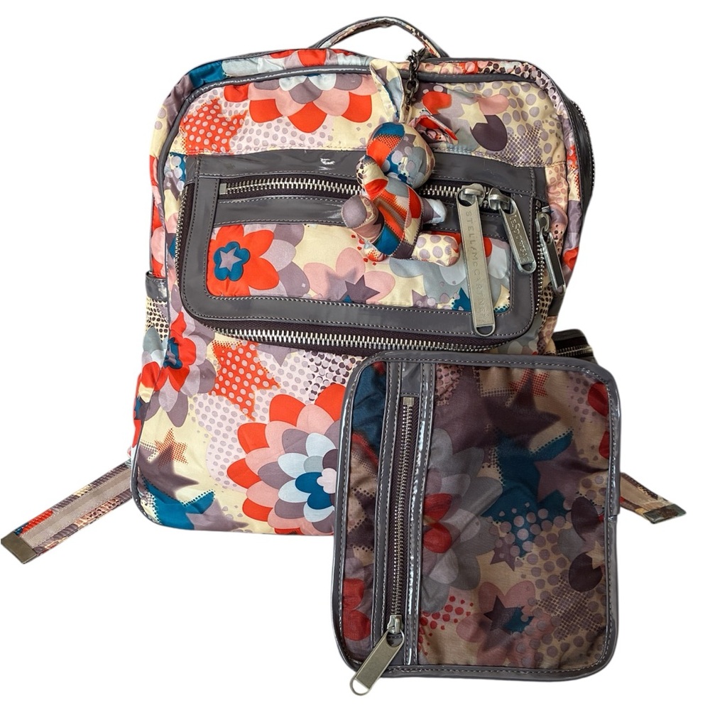 Stella McCartney x LeSportsac Women’s Multicolor Floral Backpack Rabbit Charm